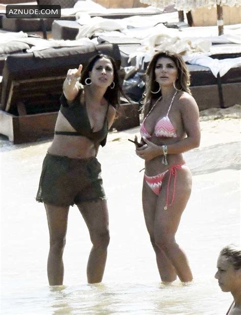 Teresa Giudice Wows In A Pink Halterneck Bikini While Relaxing On The Beach In Mykonos AZNude
