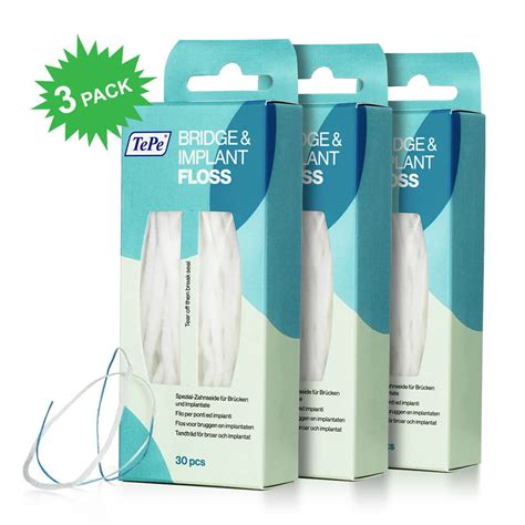 Tepe Bridge And Implant Floss Thick And Spongy Floss 3 Packs