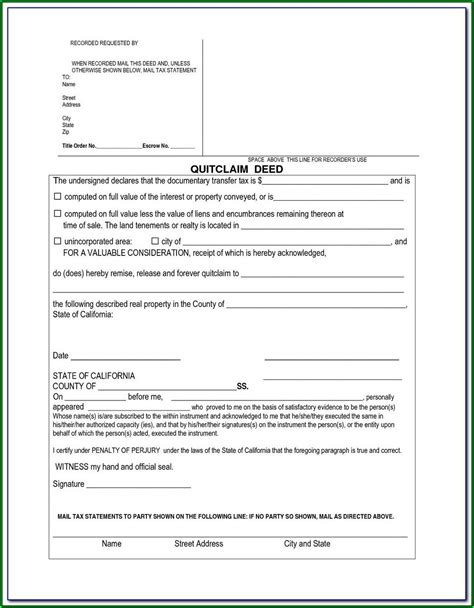 Nevada Quit Claim Deed Template