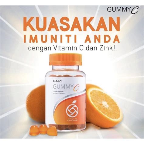 Jual Elken Gummy C Vit C Zinc Isi Gummies Elken Shopee Indonesia