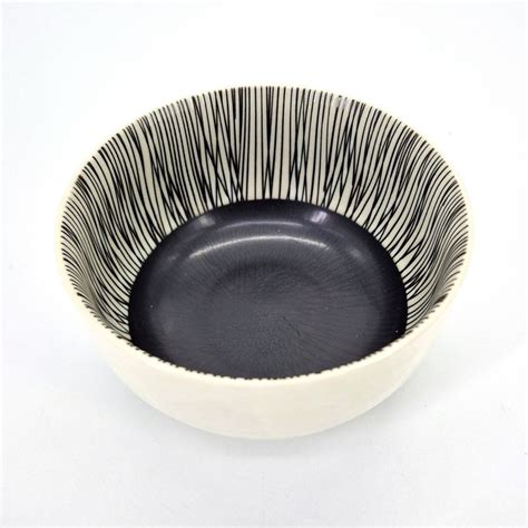 Japanese ceramic rice bowl, beige and brown - BEJU TO BURAUN 