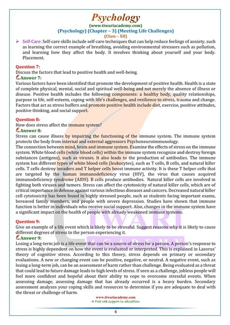 NCERT Solutions For Class 12 Psychology Chapter 3 Meet Life Challenges