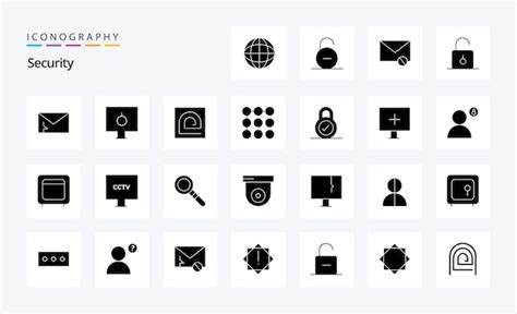 Premium Vector 25 Security Solid Glyph Icon Pack Vector Icons