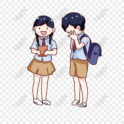 Hand Drawn Cartoon Schoolchildren School Day PNG Image Free Download ...