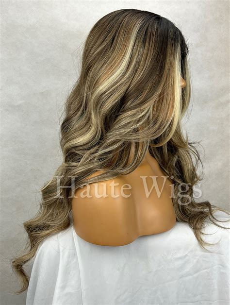 Wicked Game Wavy Money Piece Brunette Brown Wig Ash Blonde Etsy UK