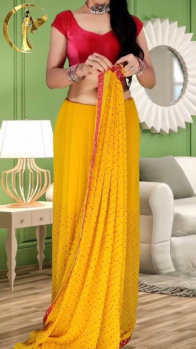 How To Wear Sidha Pallu Saree As Pleated Lehenga Style Sidha Pallu