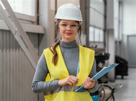 Free Photo Portrait Of A Beautiful Woman Engineer