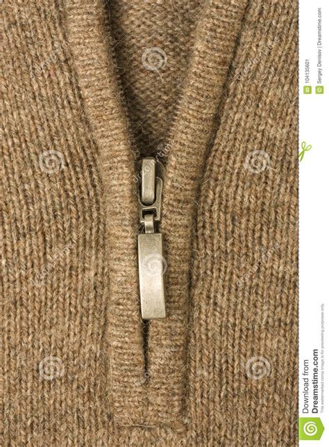 Zipper On Fabric Texture Royalty Free Stock Image