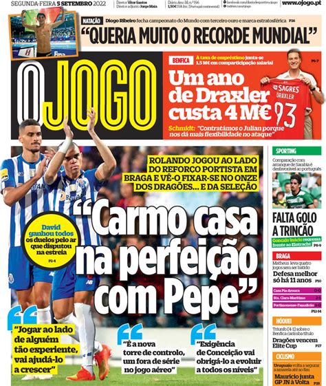 Capa Jornal O Jogo Setembro Capasjornais Pt