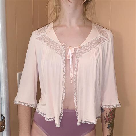 Baby Pink Tie Front Lingerie Top With Super Cute Depop