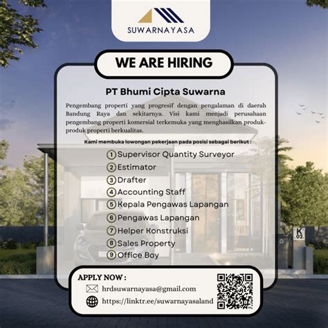 Lowongan Kerja Supervisor Quantity Surveyor Estimator Drafter