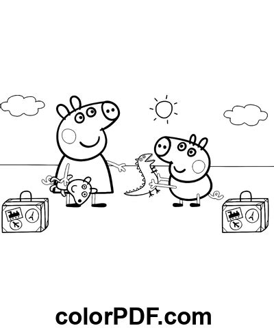 Peppa Pig De Vacaciones Con Maletas Dibujos Para Colorear Y Libros En Pdf