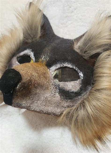 Coastal Grey Wolf Therian Cat Mask And Tail Customizable Furry Costume