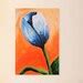 Tulip Painting Orange and Blue Flower Painting Floral Fine - Etsy