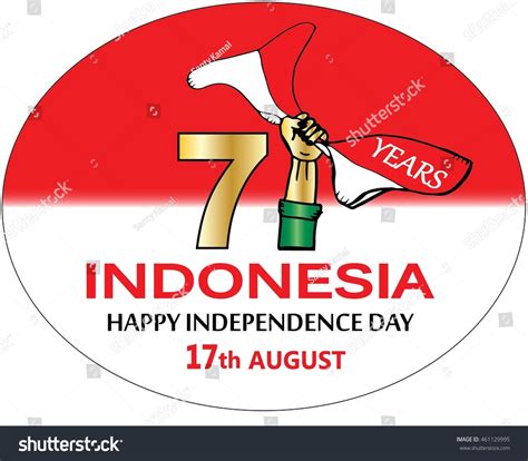 71 Years Indonesian Independence Day Logo Stock Vector Royalty Free