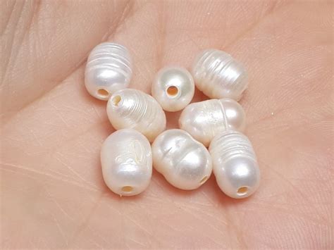 Mm Rice Pearl Genuine Freshwater Pearl Large Hole Fpl J C Pearl