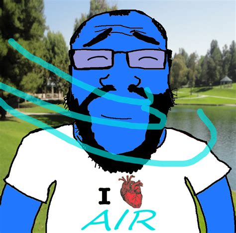 Soybooru Post Air Balding Beard Blue Skin Calm Closed Eyes