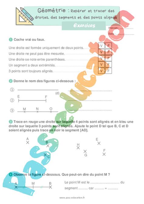 Repérer et tracer des droites des segments et des points alignés