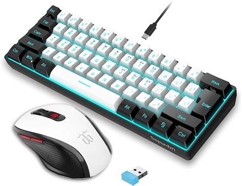 Snpurdiri 2 4g Wireless Gaming Keyboard And Mouse Combo Black White Snpurdiri