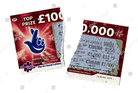 Torn National Lottery Scratch Card Editorial Stock Photo Stock Image