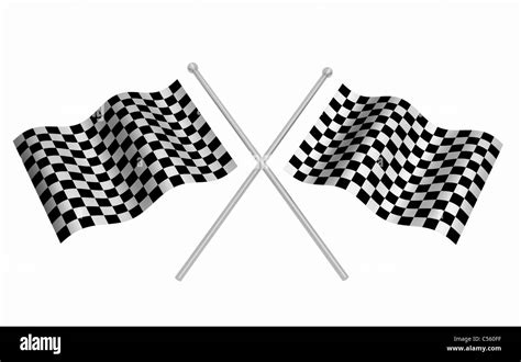 3d Render Of Checkered Flags Stock Photo Alamy