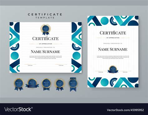 Diploma certificate border template set Royalty Free Vector