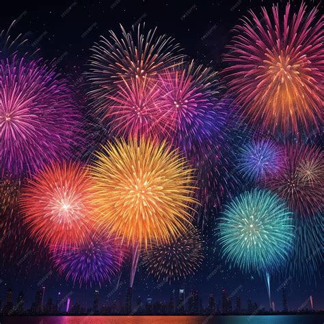 Premium AI Image | Colorful Happy New Year 2024 fireworks