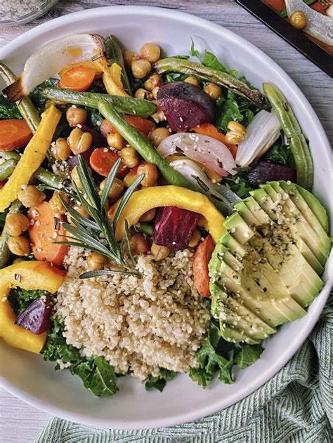 Roasted Veggie Nourish Bowl In 2021 Nourishing Foods Healthy Bowls