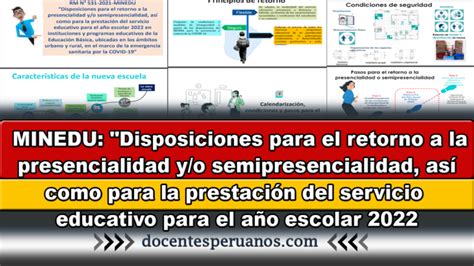 Minedu Disposiciones Para El Retorno A La Presencialidad Y O