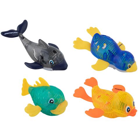 Set of 4 Water Activated Light-Up Sea Animals Swimming Pool Dive Toys ...