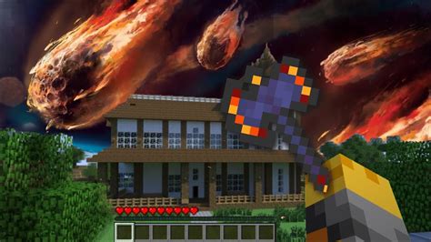 Giant Meteor Shower Appears In My House In Minecraft Minecraft Mods