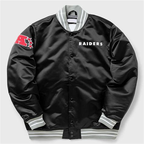 Full-Snap Heavyweight Black Satin Oakland Raiders Jacket