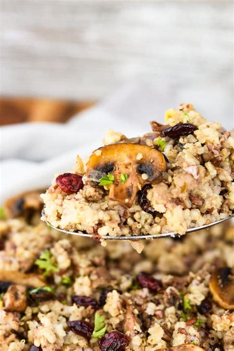 Quinoa Cranberry Holiday Stuffing No Bread Meal Plan Addict