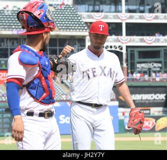 Texas Rangers Catcher Robinson Chirinos Is Seen During The Second