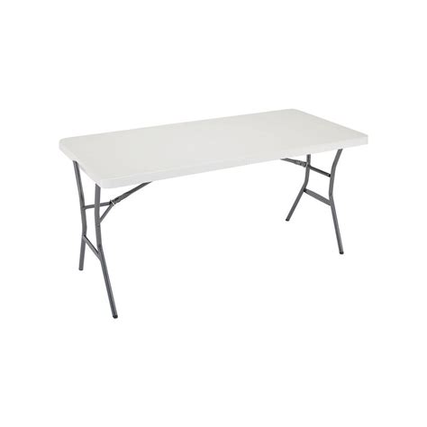 Lifetime 24 in. x 48 in. Almond Adjustable Height Commercial Folding Table-80161 - The Home Depot