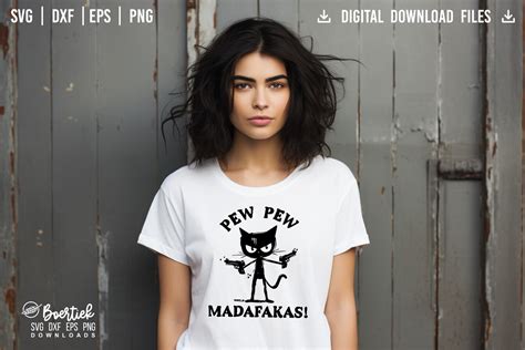 Pew Pew Madafakas Shooting Cat Svg Graphic By Boertiek Creative Fabrica