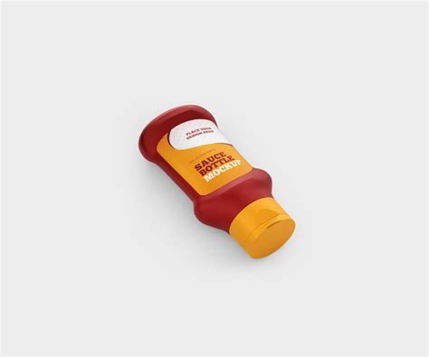 Premium Psd Sauce Plastic Bottle Mockup Psd Template