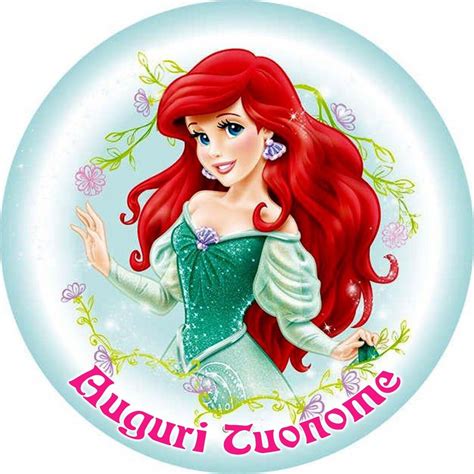 Cialda Ariel Sirenetta Principessa Decorazione Torta Ostia Zucchero