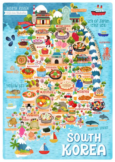 South Korea Food Map Illustration on Behance