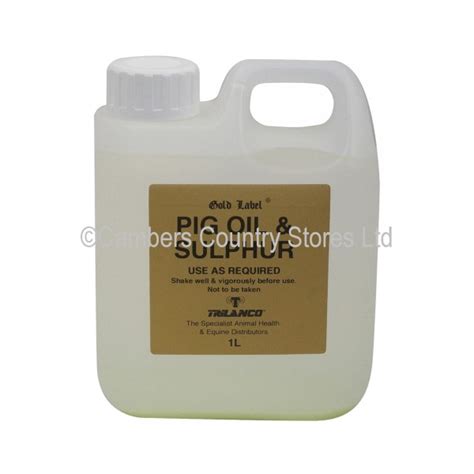 Gold Label Pig Oil And Sulphur 1 Litre Cambers Country Store