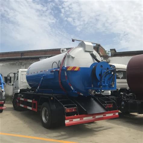 10m3 Suction Tank And 2m3 Water Tank High Pressure Vacuum Sewage Tanker