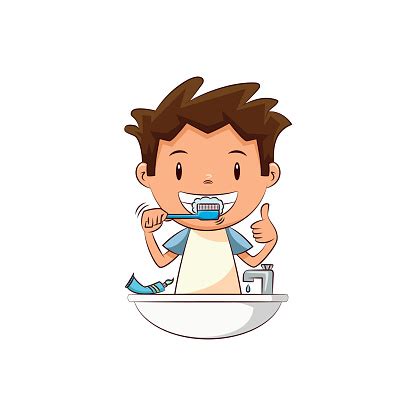 Child Brushing Teeth Stock Illustration - Download Image Now - iStock