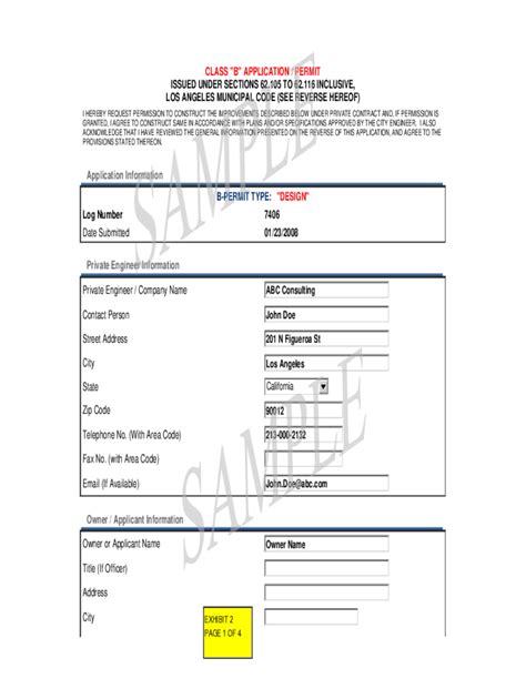 Fillable Online Engpermits Lacity Fillable Online Eng Lacity CLASS B