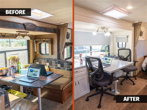 RV Remodel with Ergonomic Workspace: Before & After | Adventurous Way