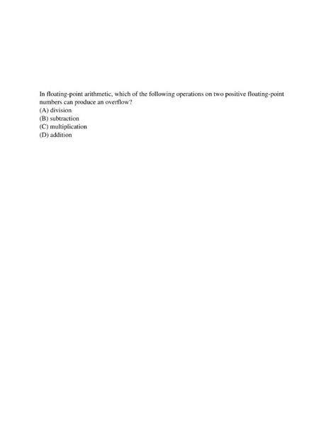 Solved In floating-point arithmetic, which of the following | Chegg.com