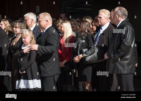 The Ford family outside City Hall during Rob Ford, former Toronto Mayor, funeral scenes. The ...