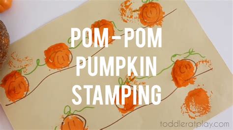 Pom Pom Pumpkin Stamping Easy Craft Idea For Kids Youtube