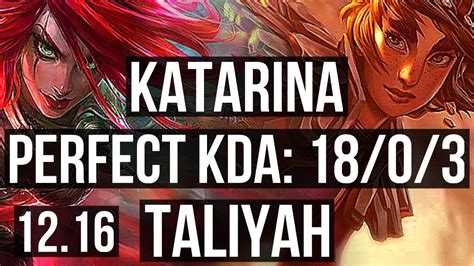 Kata Vs Taliyah Mid 18 0 3 Quadra Legendary 7 Solo Kills Kr