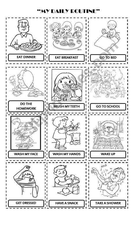 My Daily Routine Worksheet Printable Preschool Worksheets Vocabulary