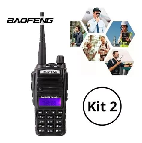 Kit 2 Rádio Comunicador 5w Vhf Uhf Bf Dual Band Uv82 Parcelamento sem